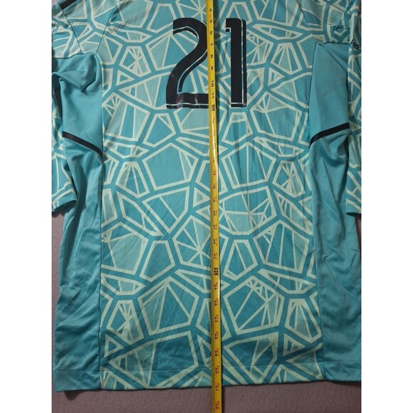 Adidas Aeroready Jersey MLS Mens Large Rare Green Geometric Pattern #21 - Picture 7 of 8